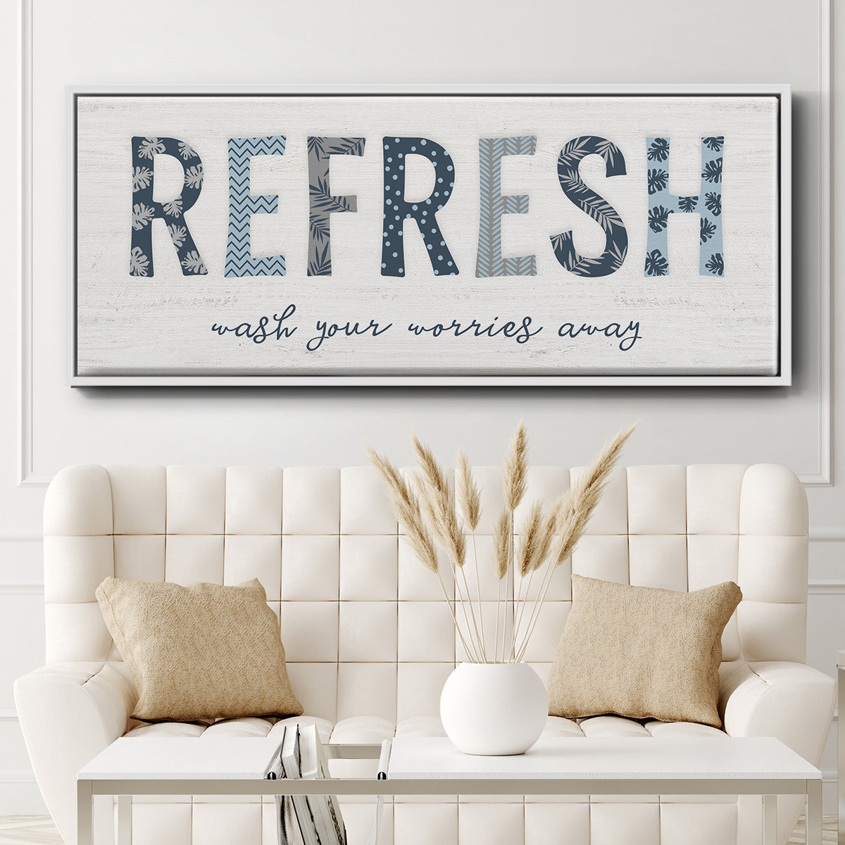 Refresh - Floater Framed Canvas Print