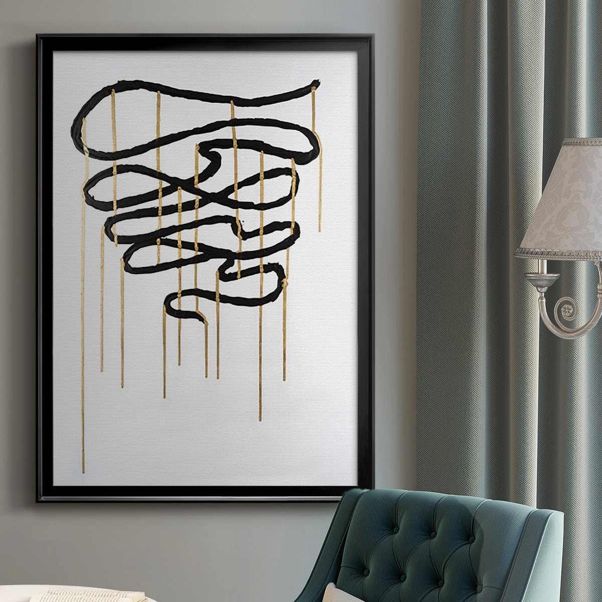 Weeping Ribbon I - Modern Framed Canvas Print