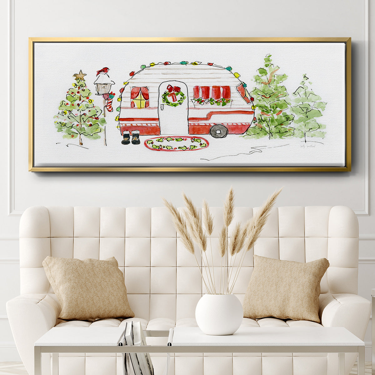 Holiday Camper I - Floater Framed Canvas Print