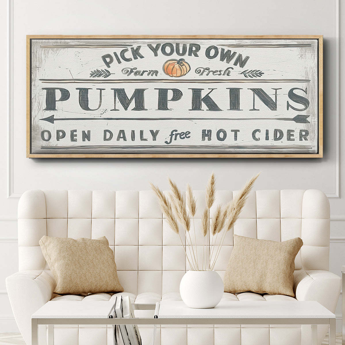 Pumpkin Patch I - Floater Framed Canvas Print