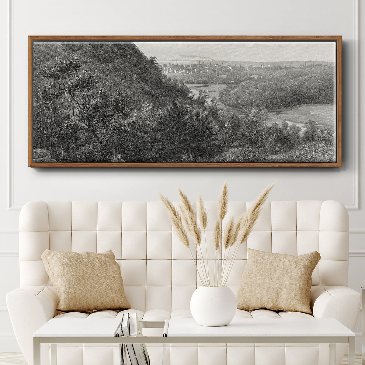 East Rock, New Haven - Floater Framed Canvas Print