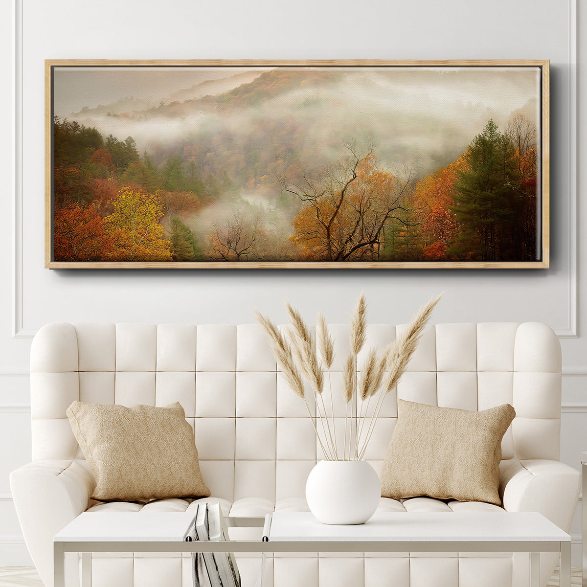 Photography Study Autumn Mist - Floater Framed Canvas Print
