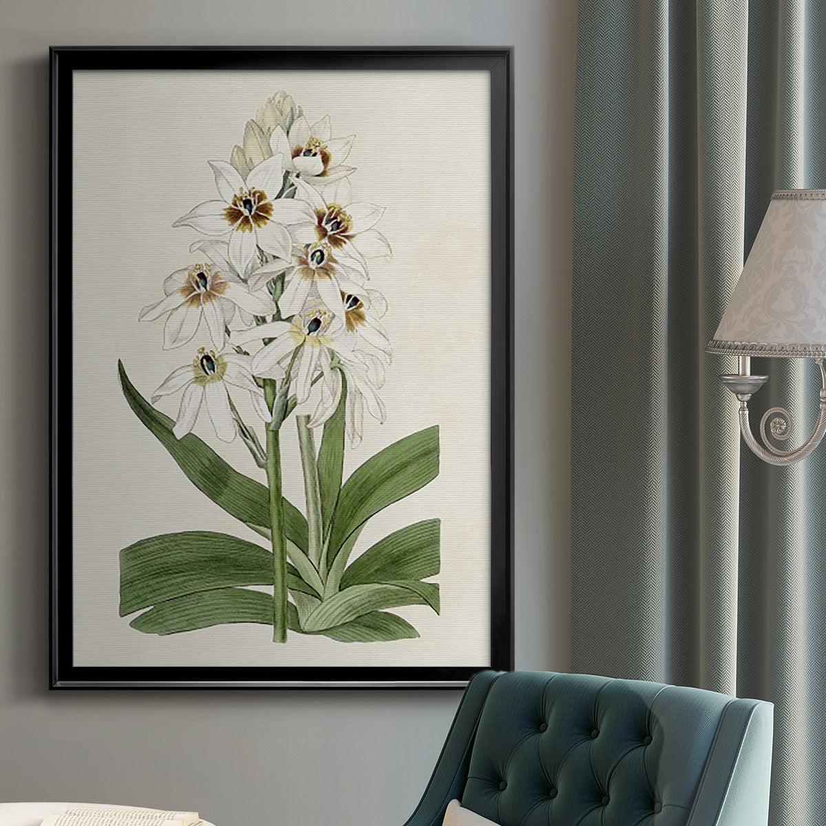 Flore Albo I - Modern Framed Canvas Print