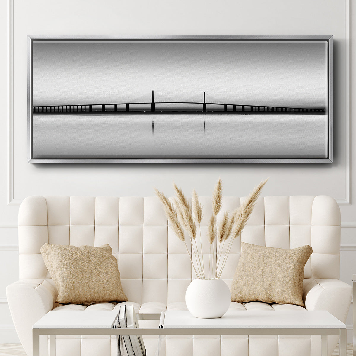 Sunshine Skyway - Floater Framed Canvas Print