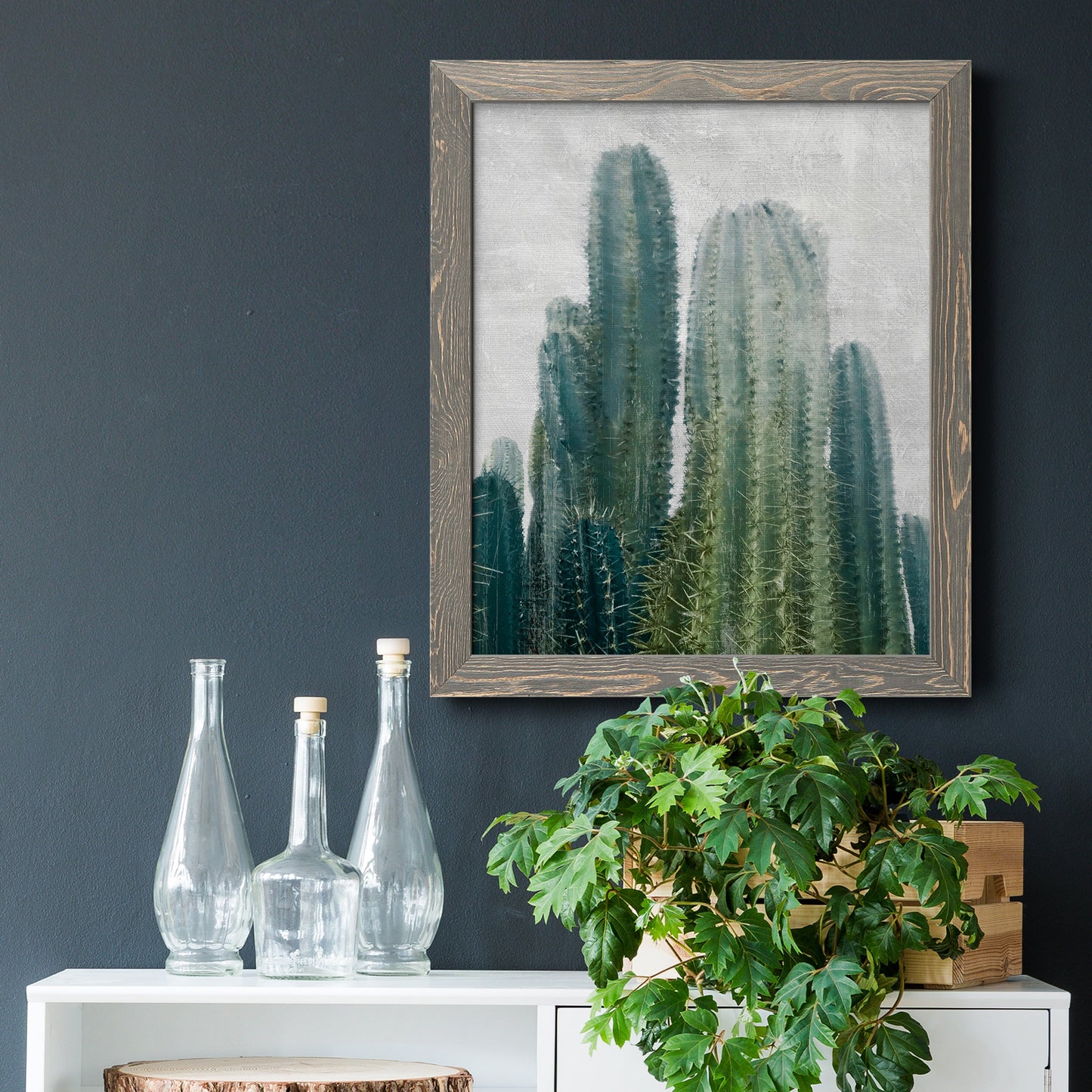 Aruba Cacti II - Barnwood Framed Canvas Print