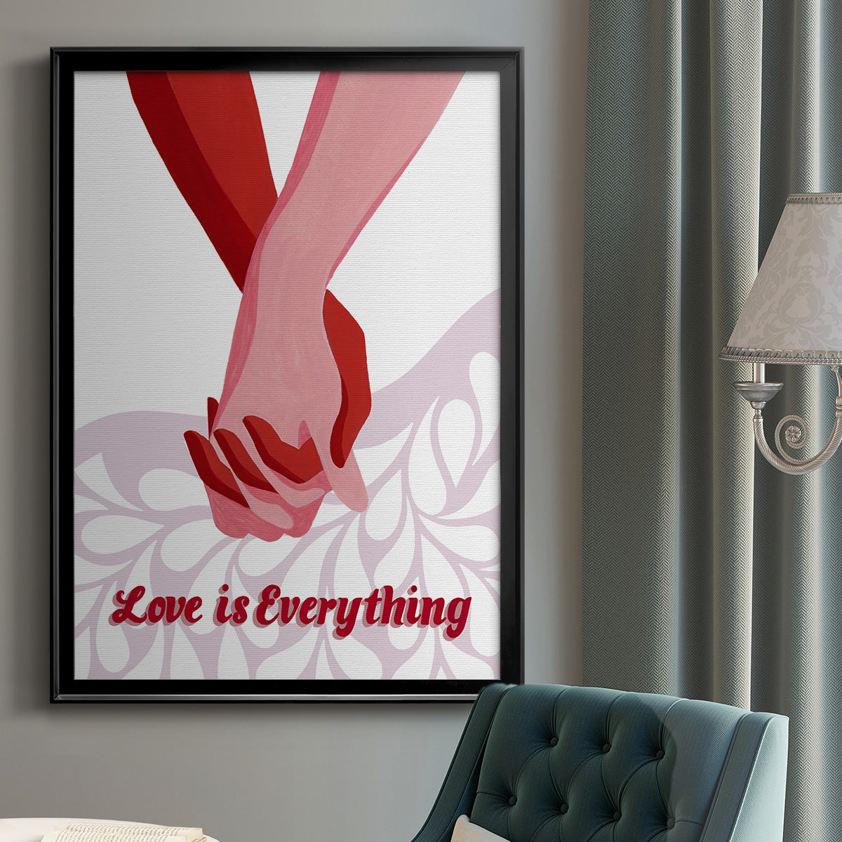 Groovy Love I - Modern Framed Canvas Print