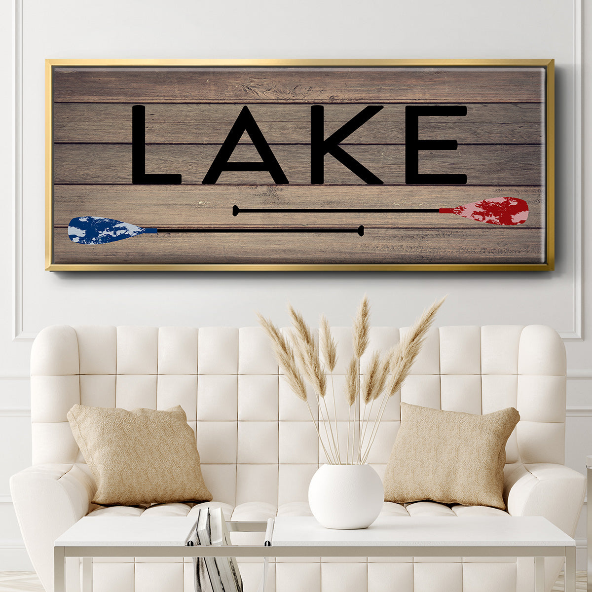 Lake Paddles - Floater Framed Canvas Print