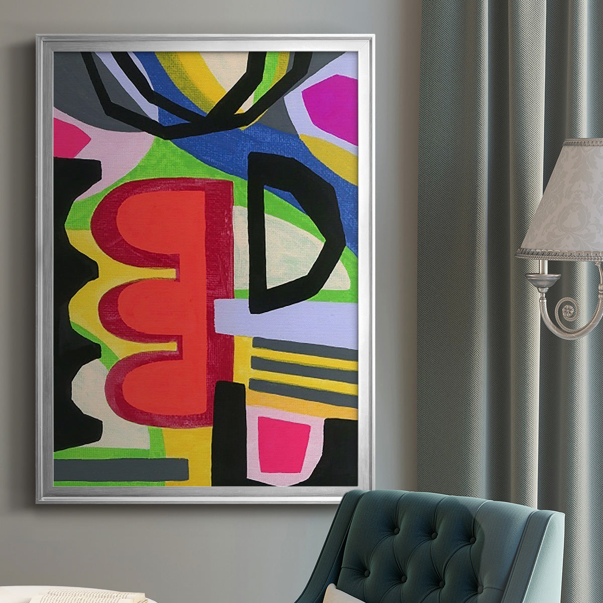 Bold Shape Shift I - Modern Framed Canvas Print