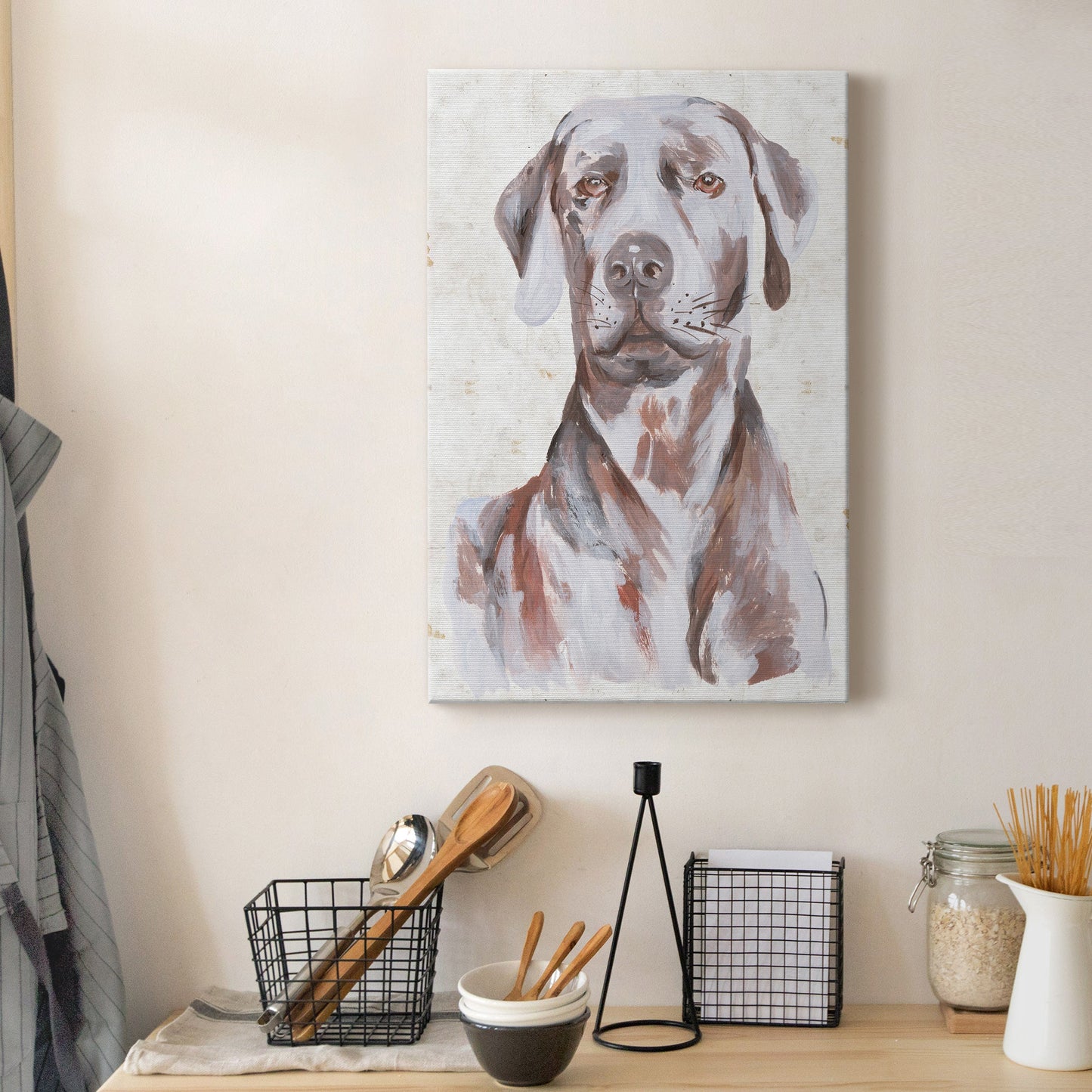 Sitting Dog I Premium Gallery Wrapped Canvas - Ready to Hang