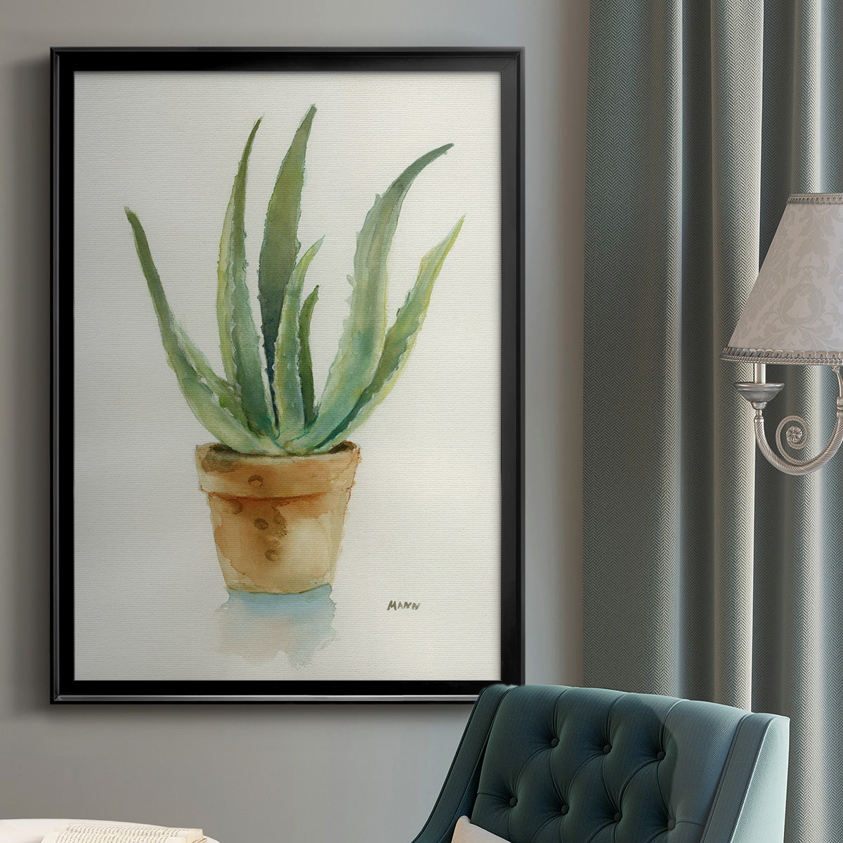 Succulent IV - Modern Framed Canvas Print