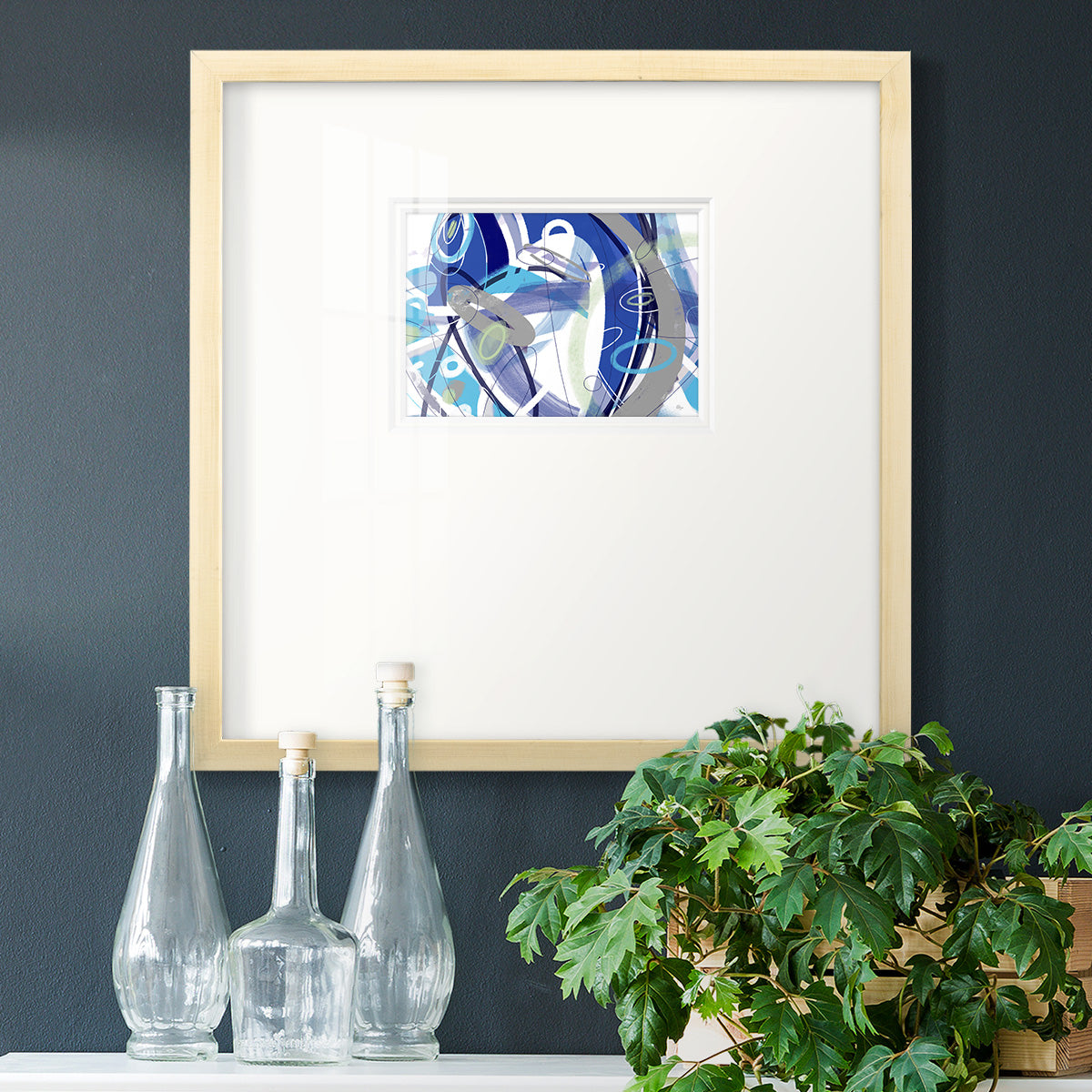 Blue Flow Premium Framed Print Double Matboard