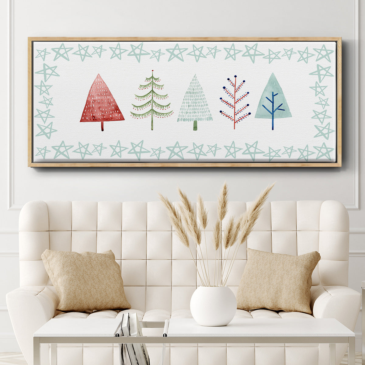Christmas Tree Whimsy Collection C - Floater Framed Canvas Print