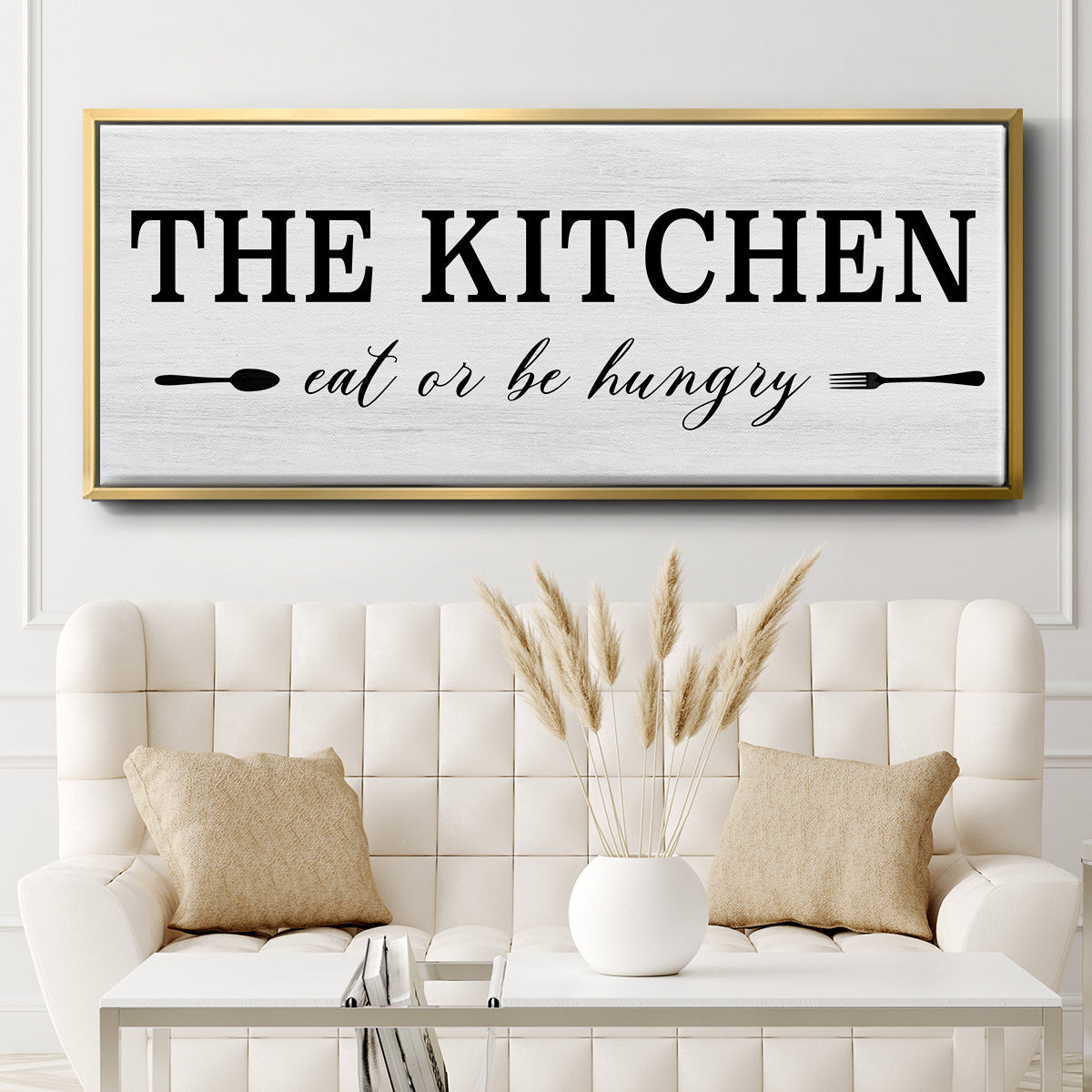 Eat Or Be Hungry - Floater Framed Canvas Print