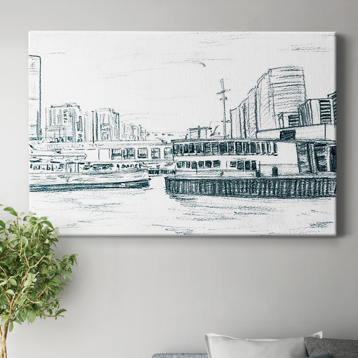 Ferryboats III Premium Gallery Wrapped Canvas - Ready to Hang