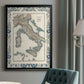 Bordered Map of Italy - Modern Framed Canvas Print