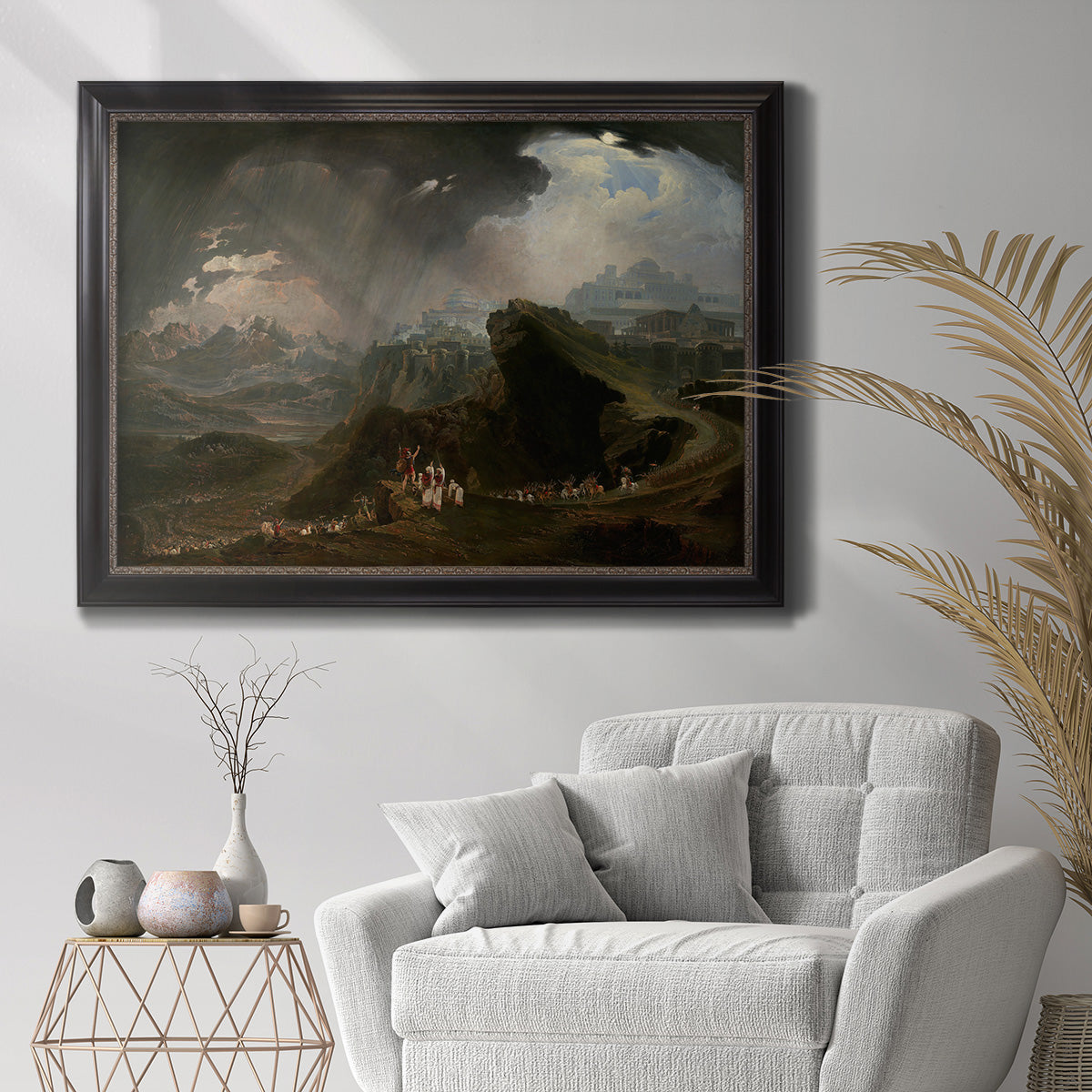 Joshua Commanding the Sun to Stand Still upon Gibeon - Ornate Framed Canvas Print