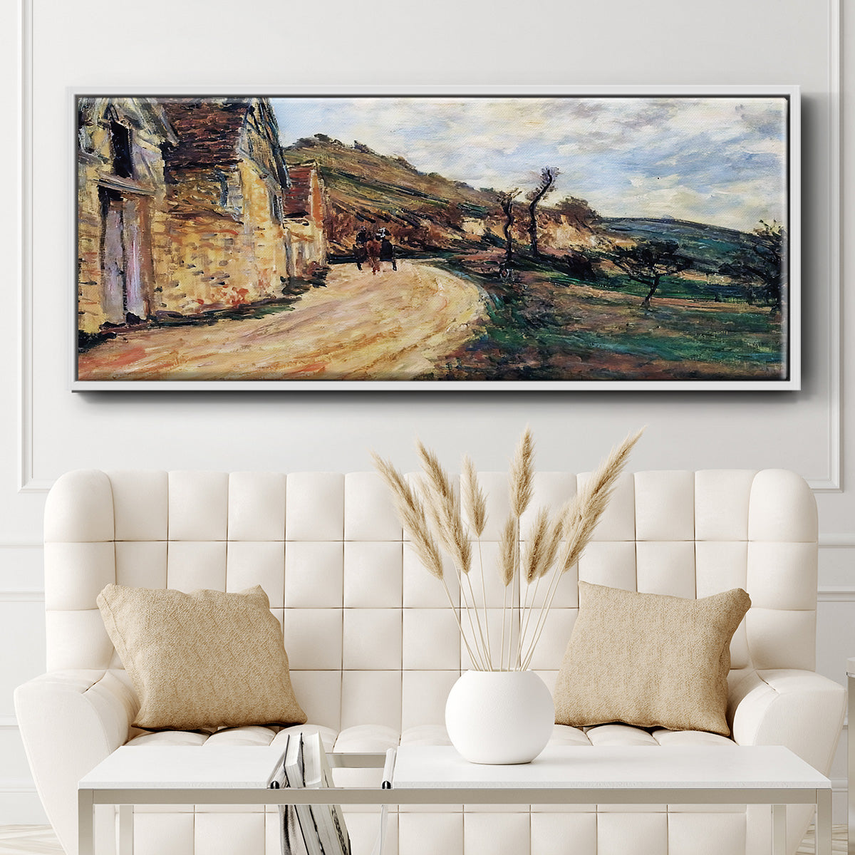 The Road in Giverny, 1885 - Floater Framed Canvas Print