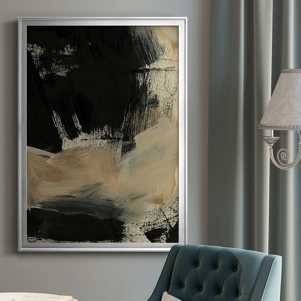 Baked Paintstrokes VI - Modern Framed Canvas Print
