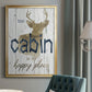 Happy Place Cabin - Modern Framed Canvas Print