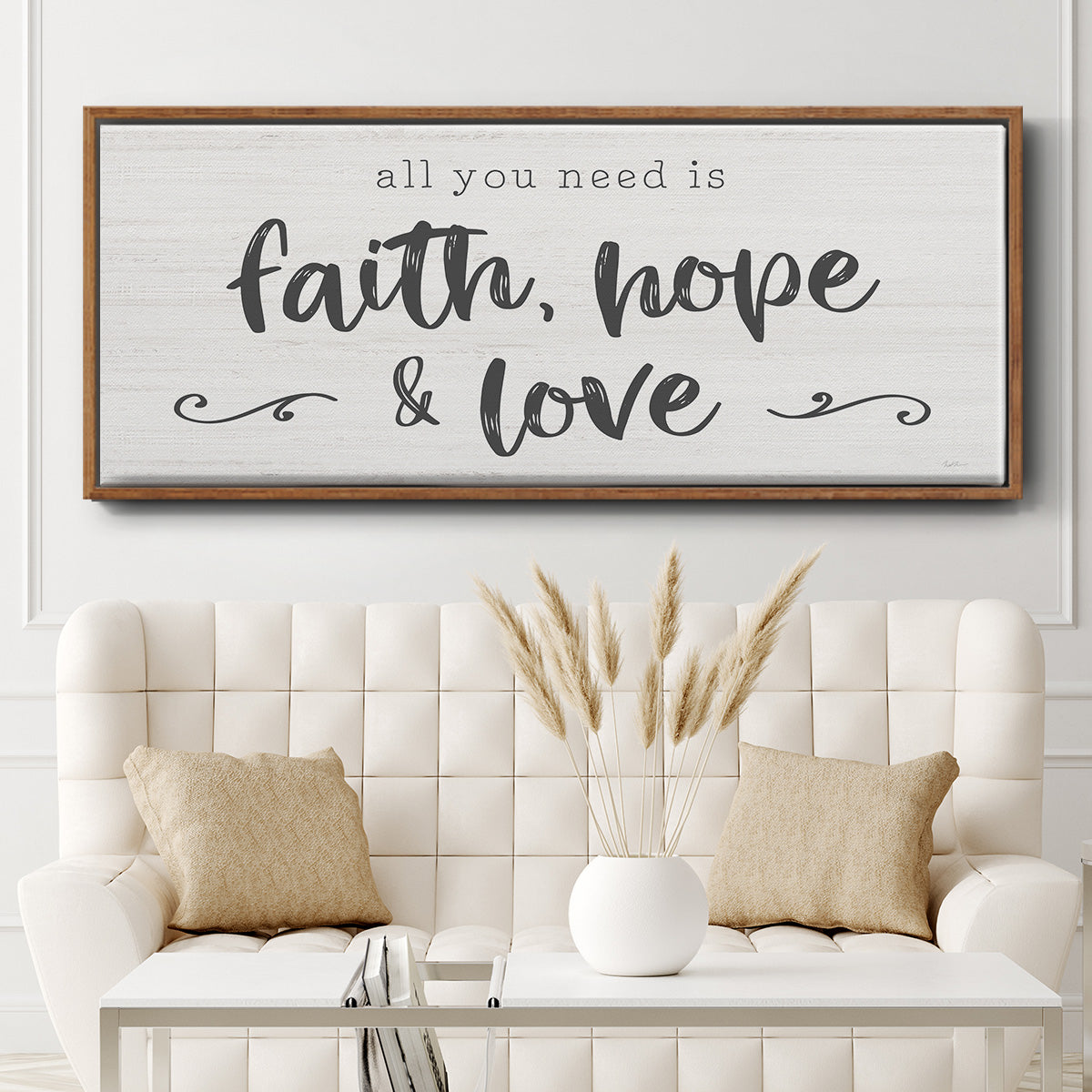 Faith Hope Love - Floater Framed Canvas Print
