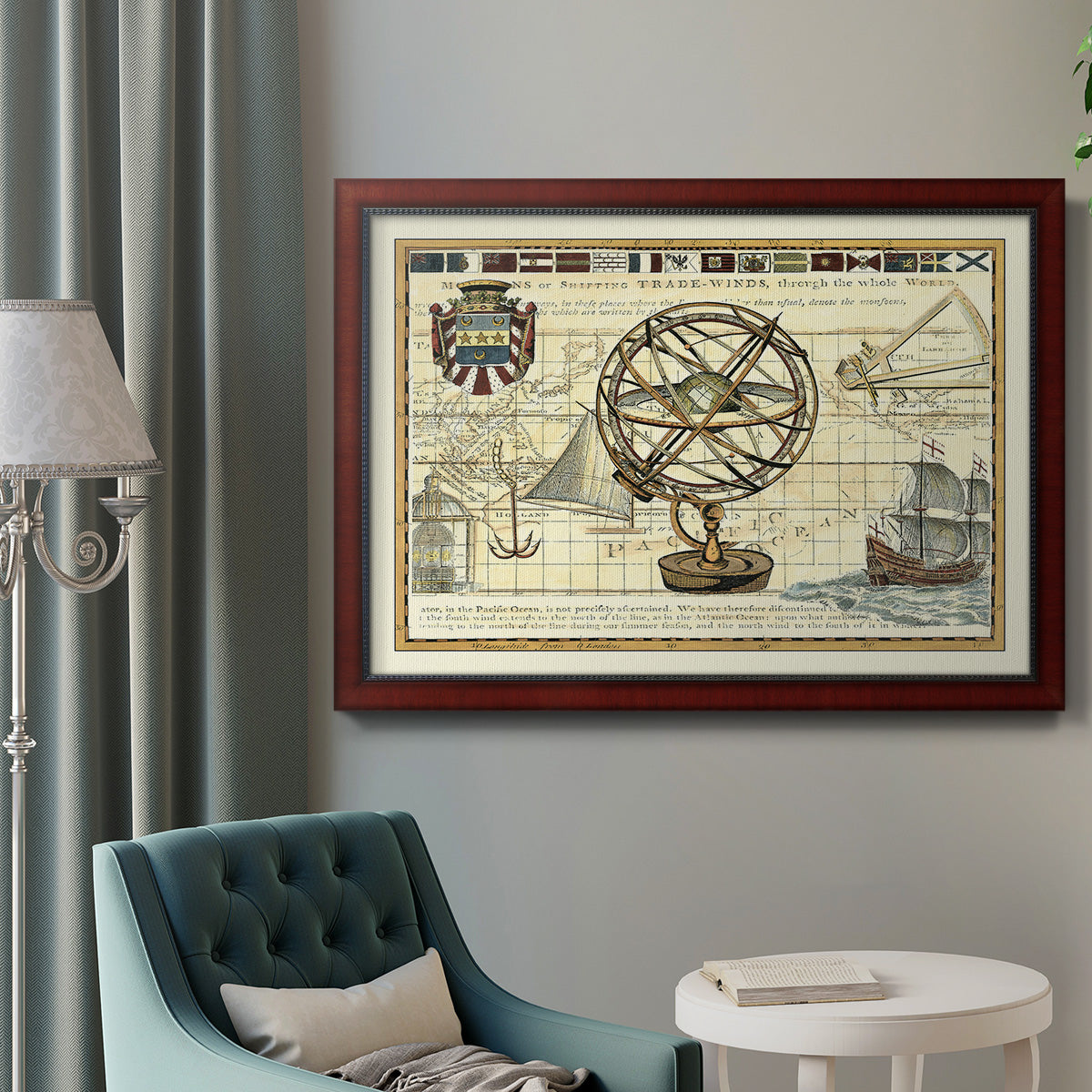 Nautical Map I Premium Framed Canvas- Ready to Hang