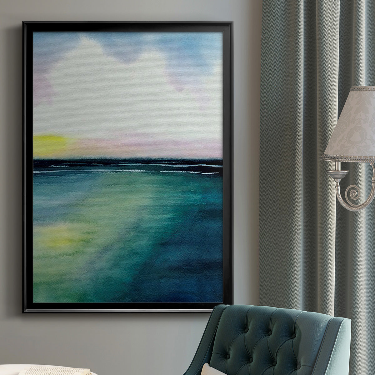 Sherbet Sunset Diptych II - Modern Framed Canvas Print