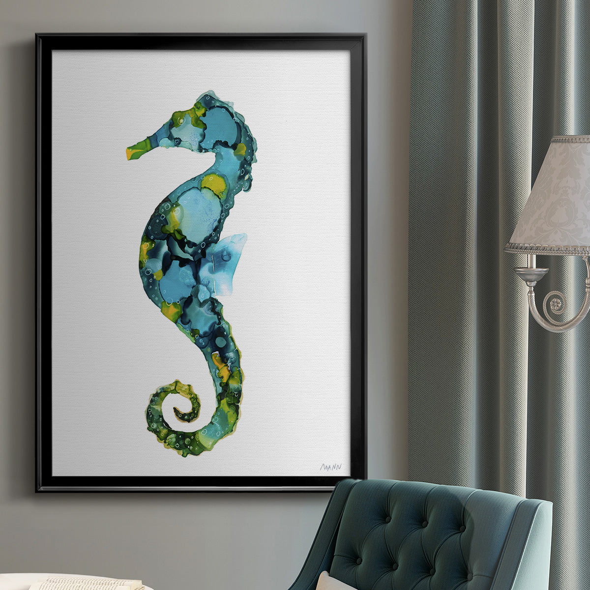 Seahorse - Modern Framed Canvas Print