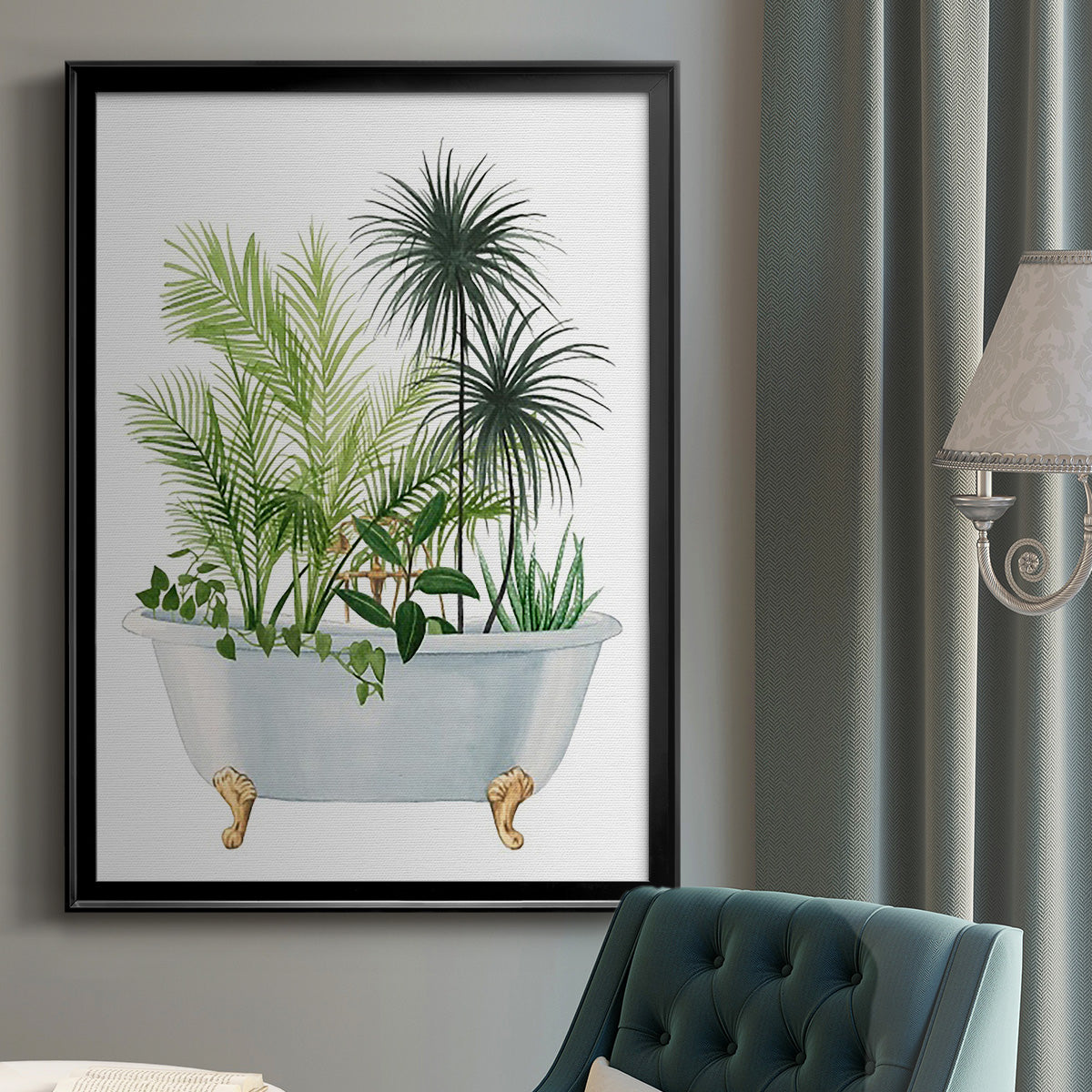 Plant Bath II - Modern Framed Canvas Print