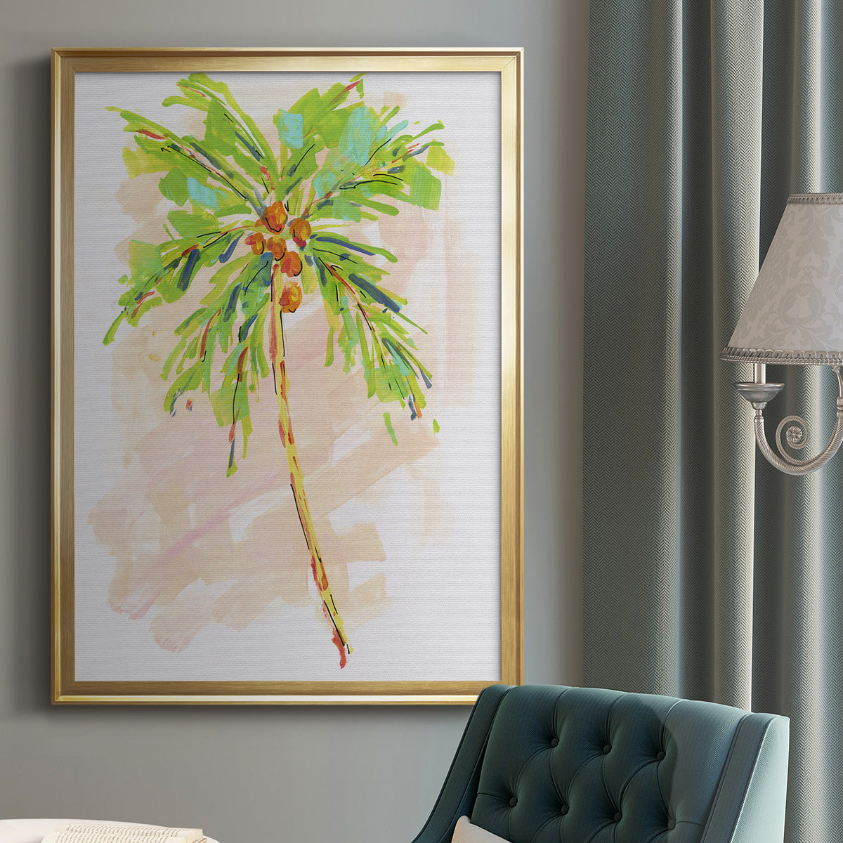 Coconut Palm I - Modern Framed Canvas Print