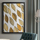 Patterned Leaf Shapes II - Modern Framed Canvas Print