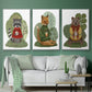 Hot Chocolate Bear - Framed Premium Gallery Wrapped Canvas L Frame 3 Piece Set - Ready to Hang