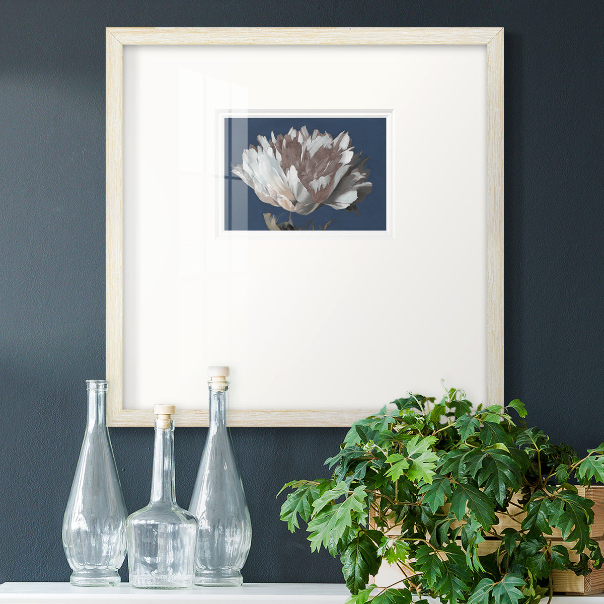 White Peony Premium Framed Print Double Matboard