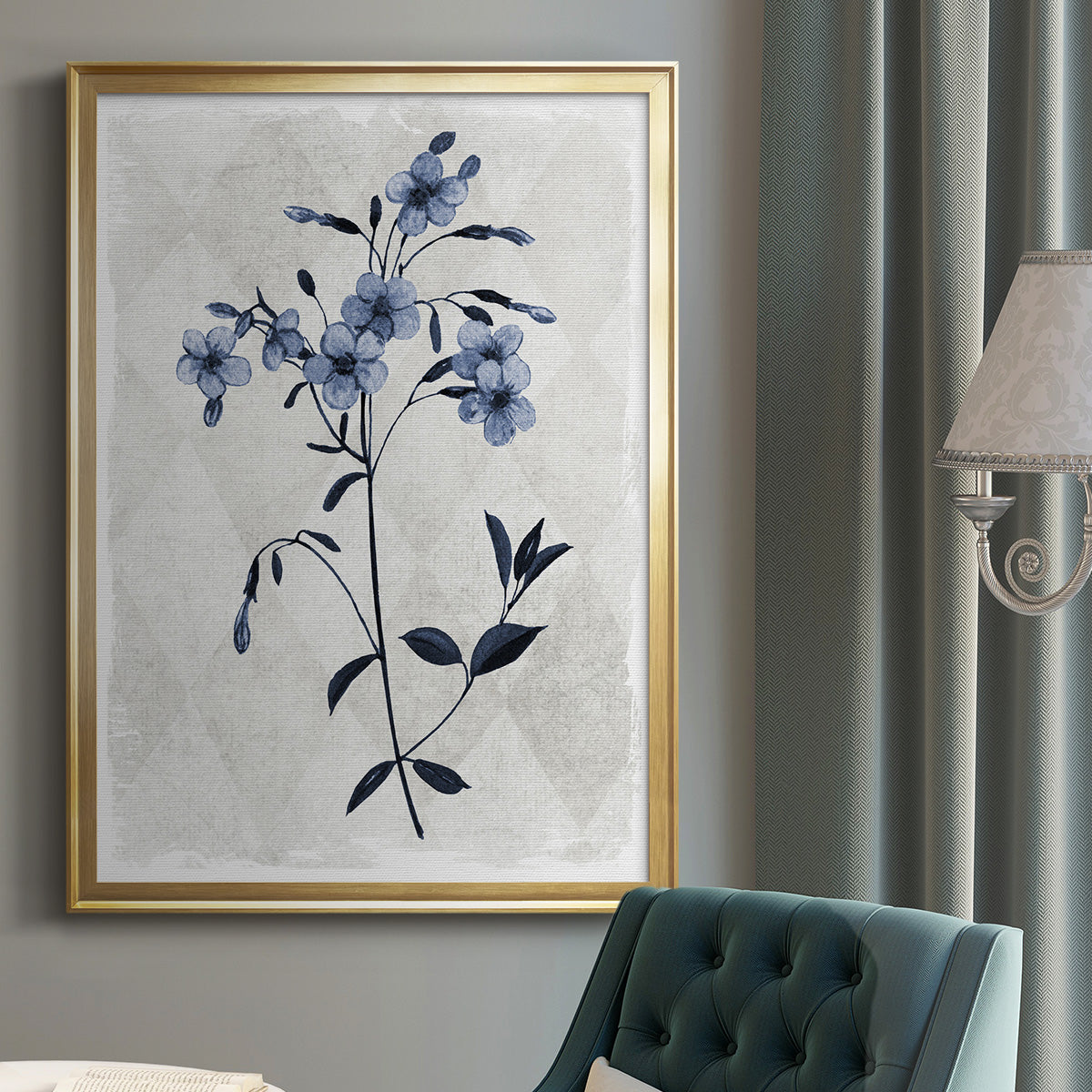 Harlequin Botanical III - Modern Framed Canvas Print