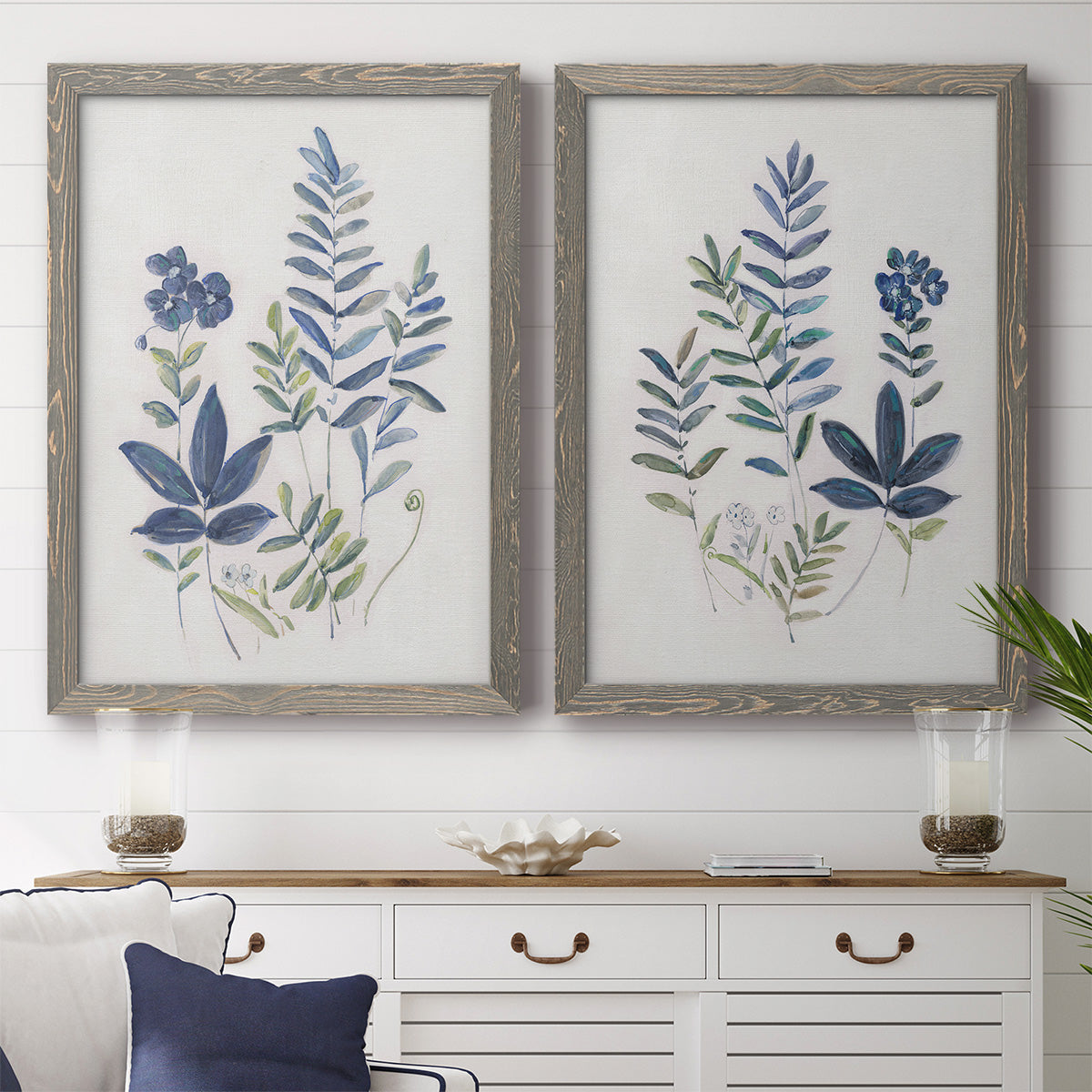 Fern Study I   - Premium Framed Canvas 2 Piece Set - Ready to Hang