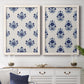 Indigo Bloom Pattern I - Premium Framed Canvas 2 Piece Set - Ready to Hang