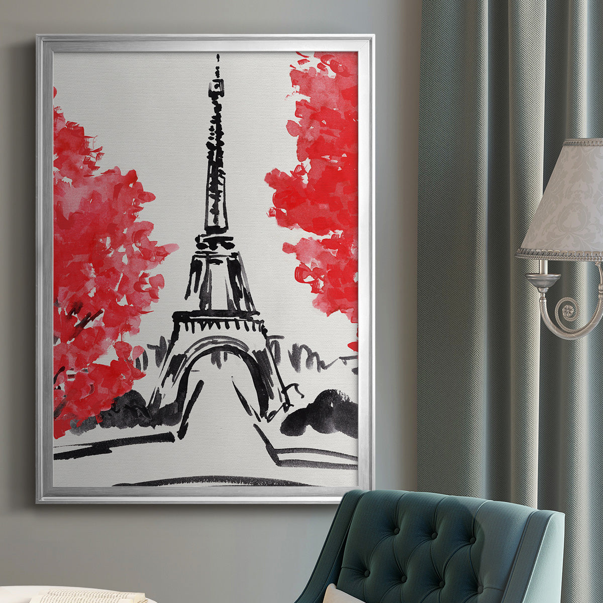 Day in Paris I - Modern Framed Canvas Print