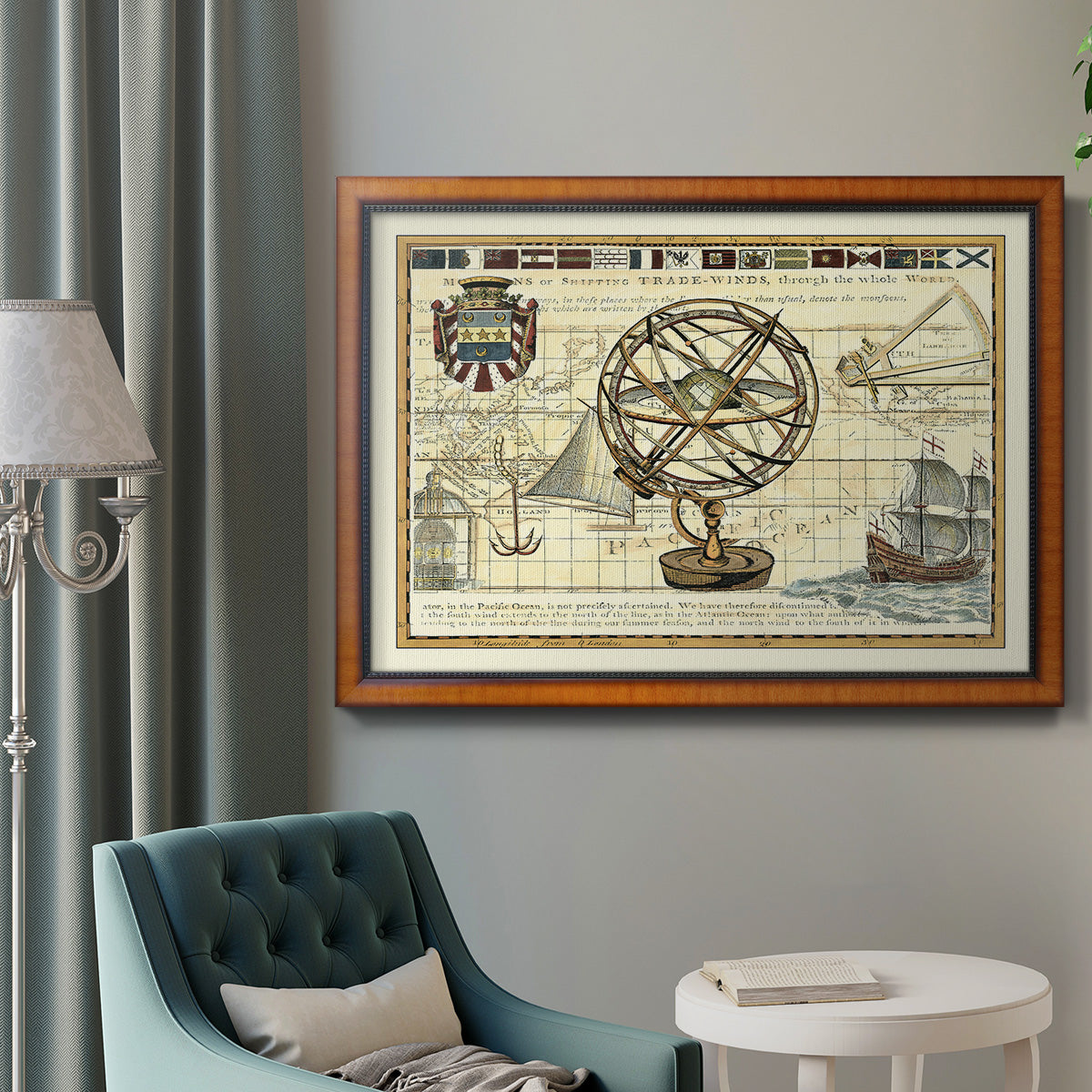 Nautical Map I Premium Framed Canvas- Ready to Hang