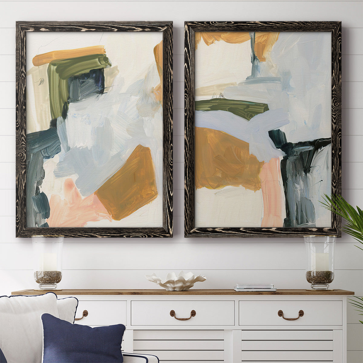 Palette Meld I - Premium Framed Canvas 2 Piece Set - Ready to Hang