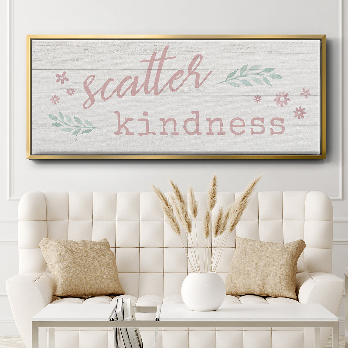 Scatter Kindness - Floater Framed Canvas Print