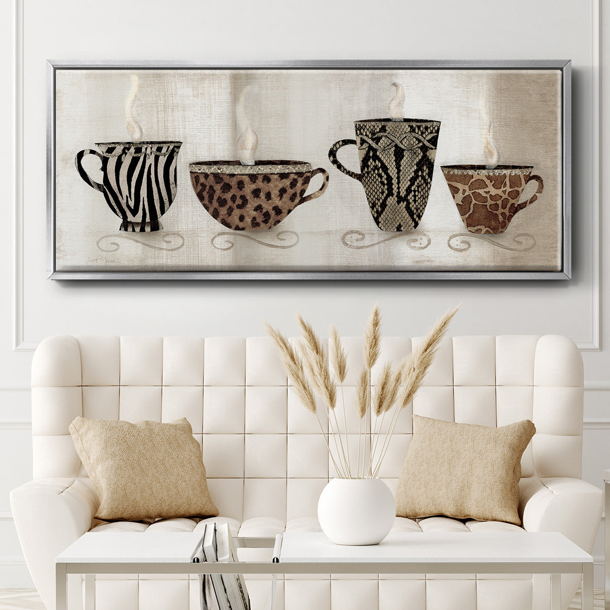 Coffee Skins I - Floater Framed Canvas Print