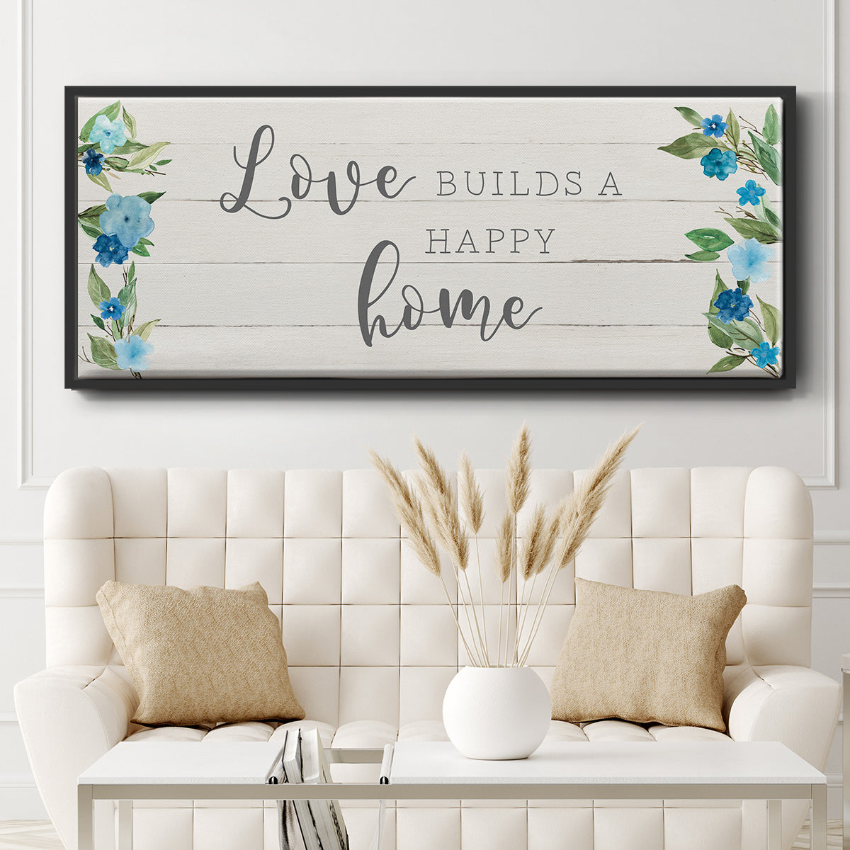 Love Builds - Floater Framed Canvas Print