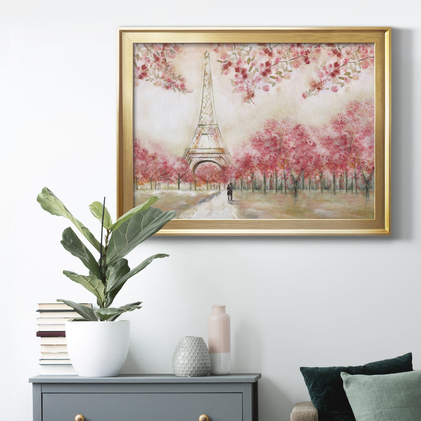 Spring In Paris - Modern Framed Canvas Print