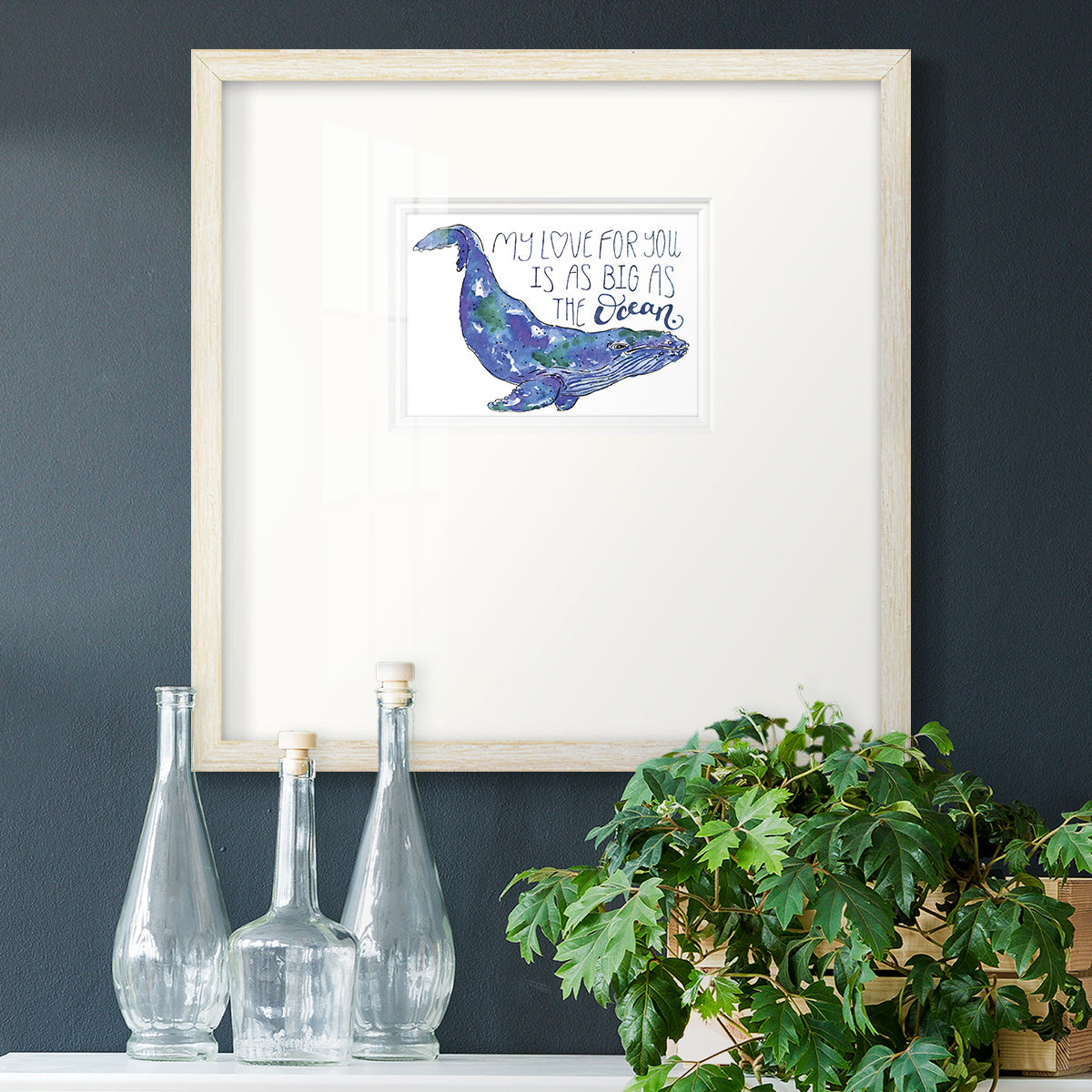 Whale Love II Premium Framed Print Double Matboard