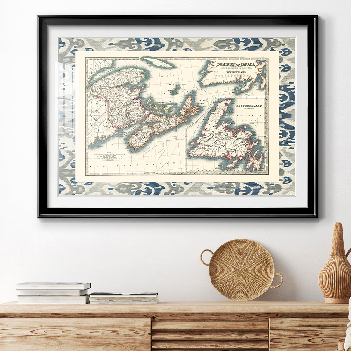 Bordered Map of Canada - Modern Framed Art Print