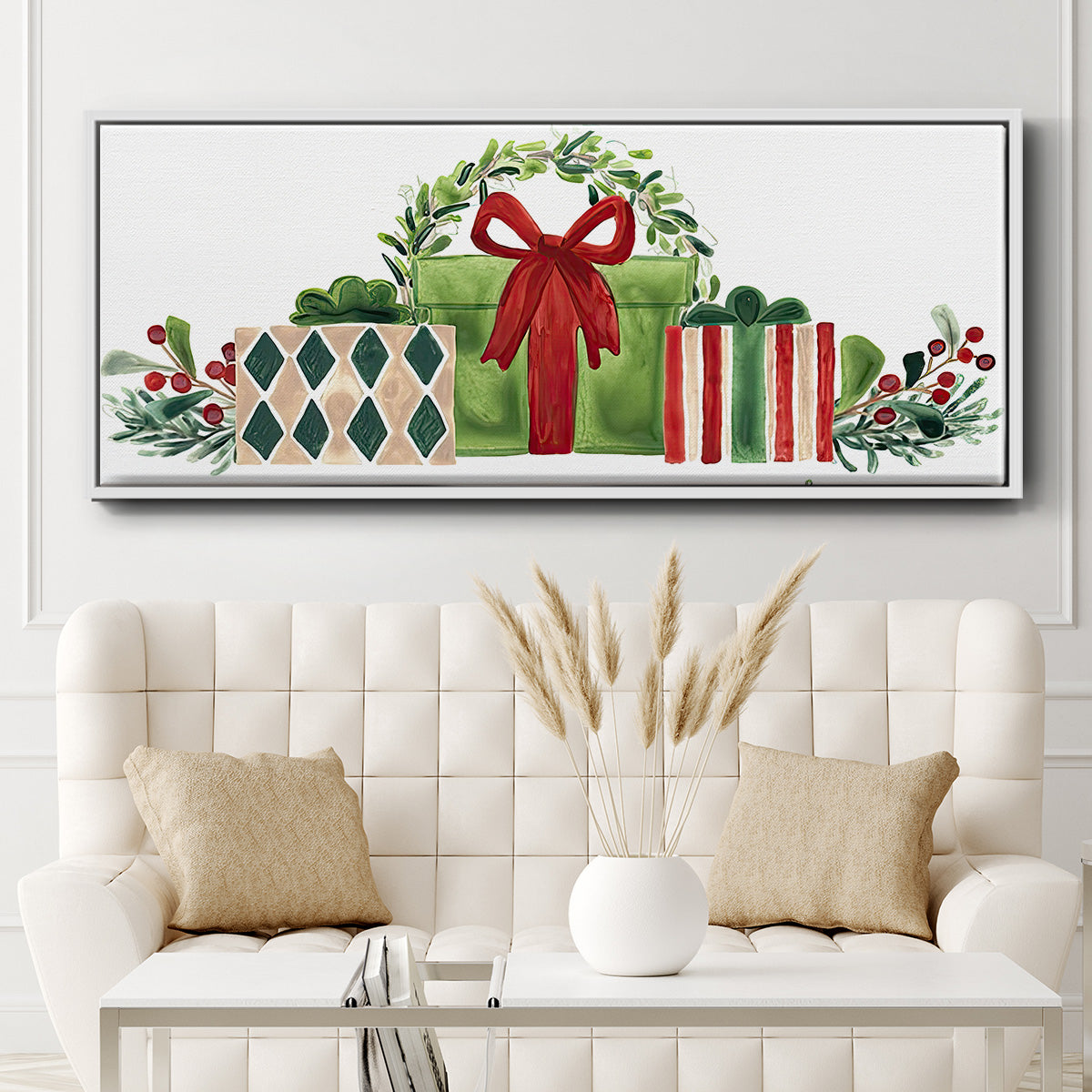 Woodland Holiday Collection D - Floater Framed Canvas Print