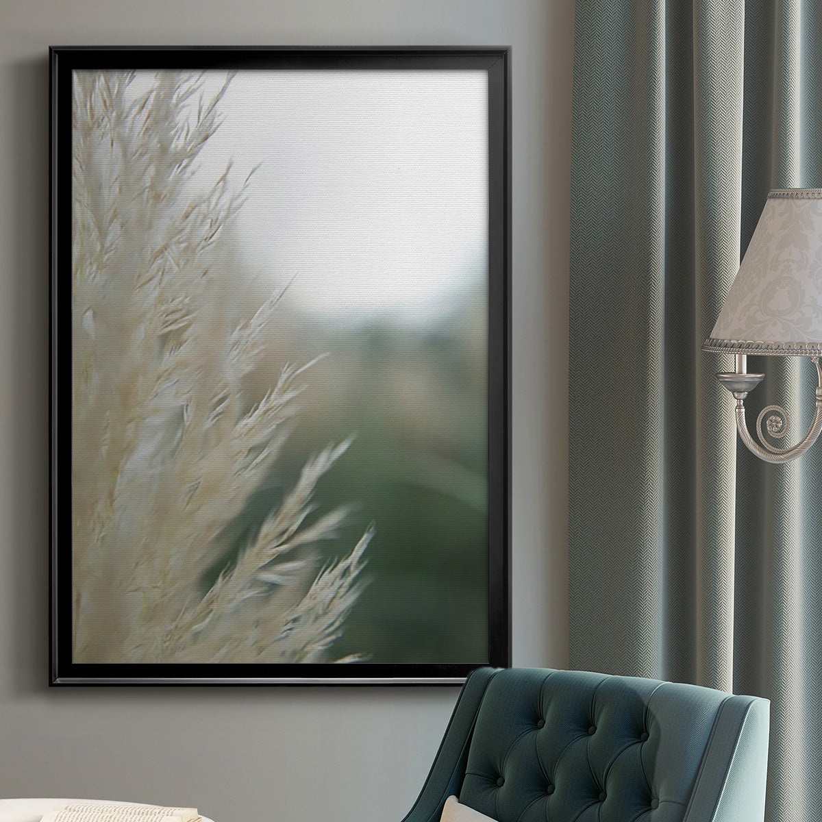 Subtle Grasses I - Modern Framed Canvas Print