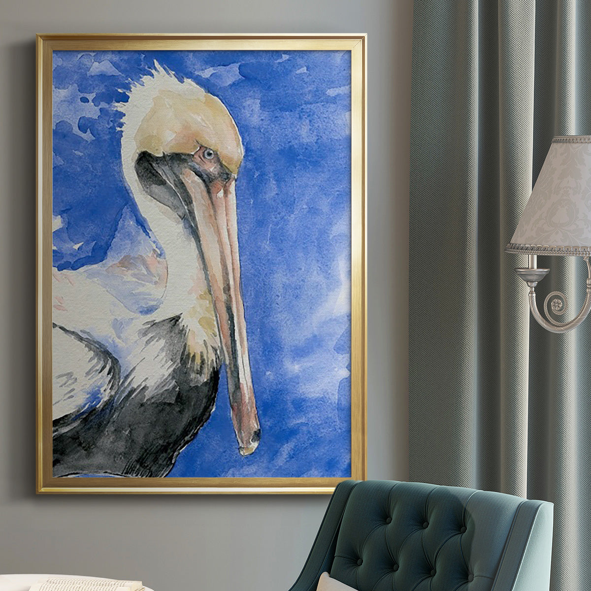 Pelican Pool I - Modern Framed Canvas Print