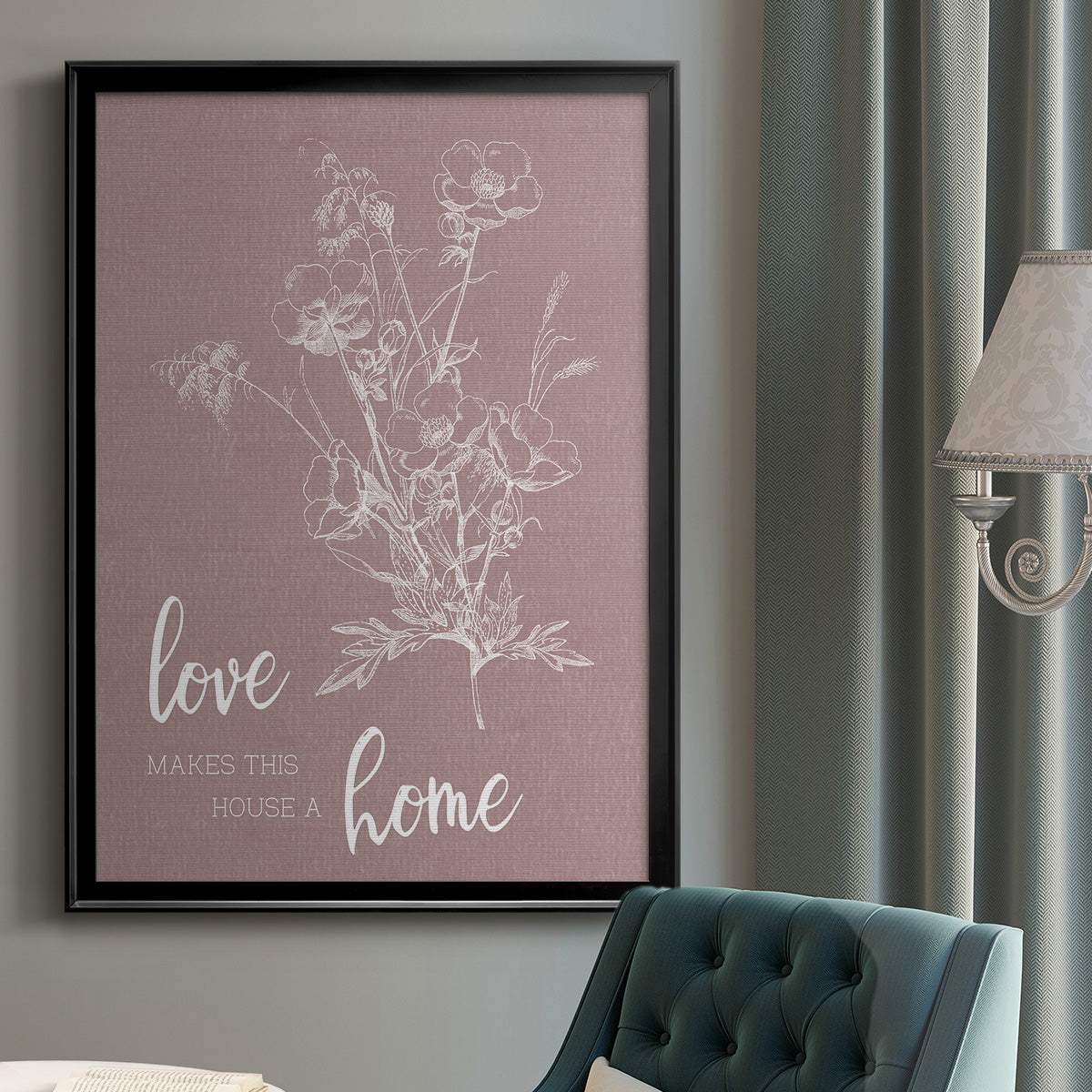 Love Home - Modern Framed Canvas Print