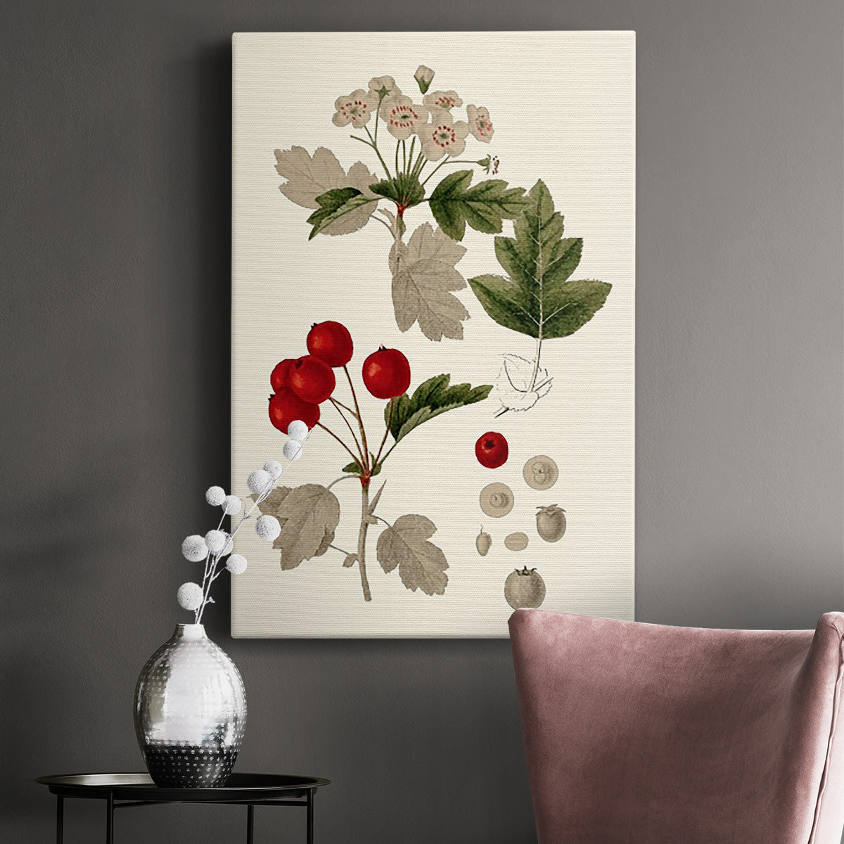 Leaves & Berries III - Canvas Art Print