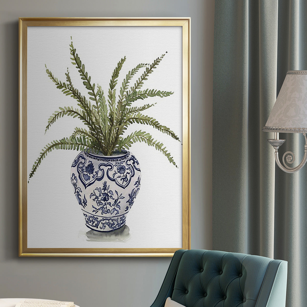 Fern House I - Modern Framed Canvas Print